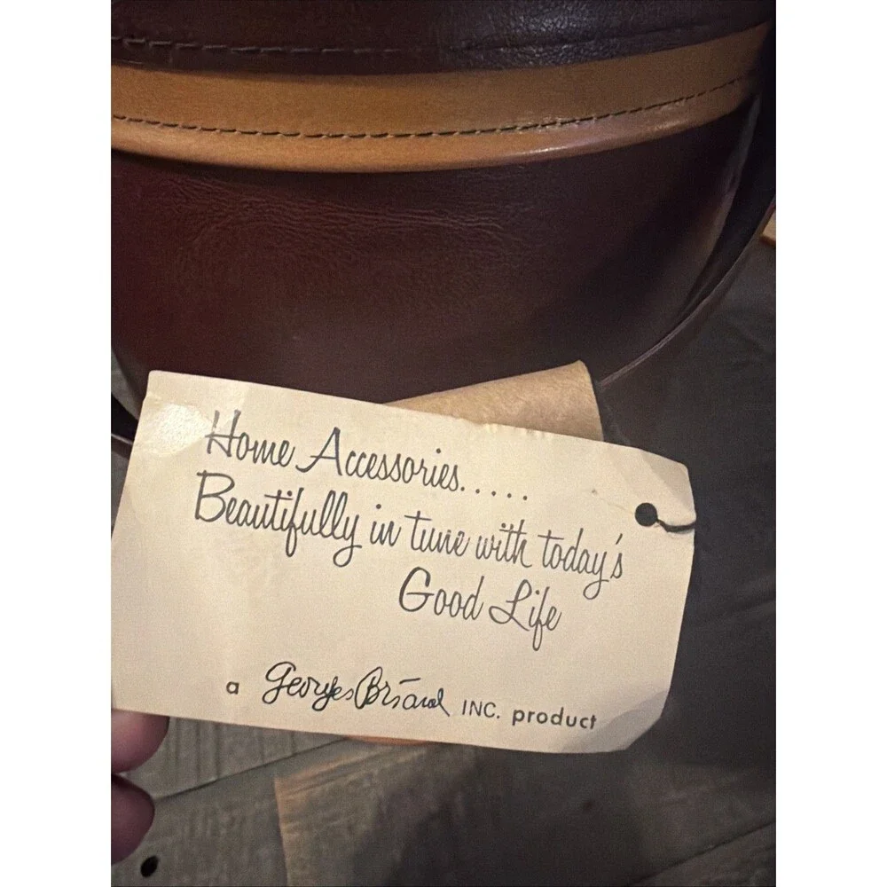 George Briard ︱Ice Bucket︱NEW︱MCM︱Vintage︱w/ Tags︱Brown Leather︱USA